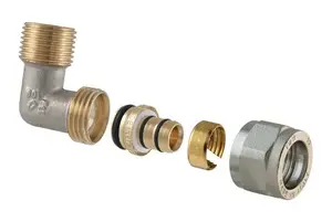 TDM Brass 1475E dubultais noņemamais līkums 18 mm x 3/4 collas