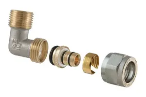 TDM Brass 1475E dubultais noņemamais līkums 18mm x 3/4 collas