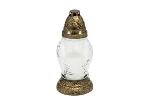 GERALDA Z-198 Pillar Candle, 36-hour Burn Time, Transparent and Brown