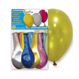 GLOBOLANDIA 5108 Latex Balloons, 12-Piece Assorted Color Set