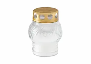 GERALDA SU-86 Pillar Candle, 10-hour Burn Time, Transparent and White