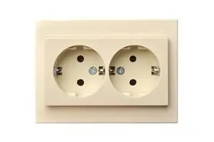 LIREGUS Epsilon Double Schuko Socket, Sand