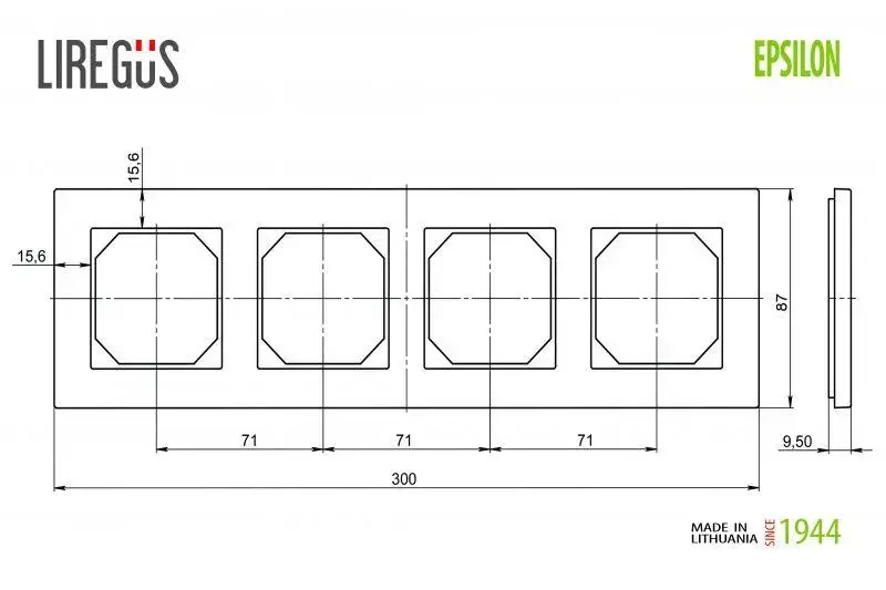 Рамка LIREGUS на 4 поста, песочная Photo 2