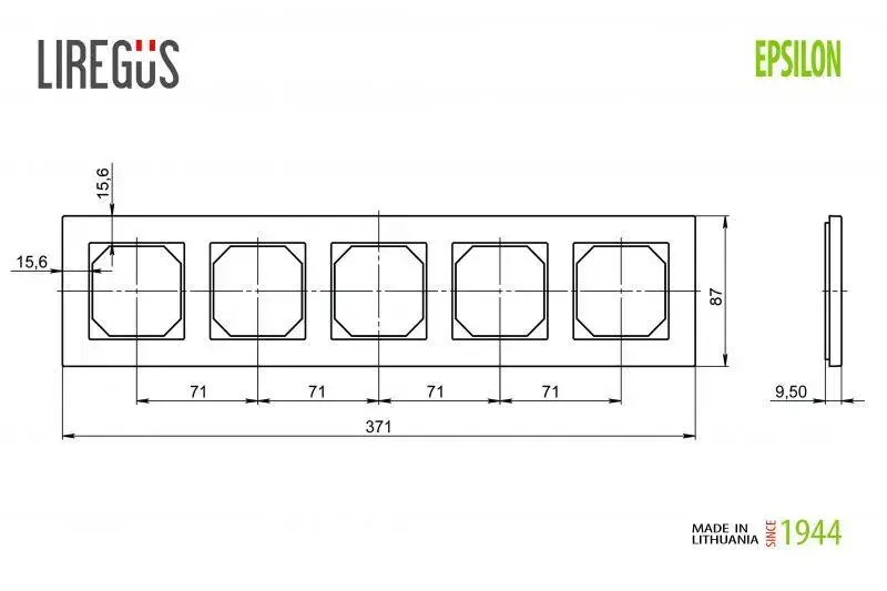Рамка на 5 постов LIREGUS песочная Photo 2
