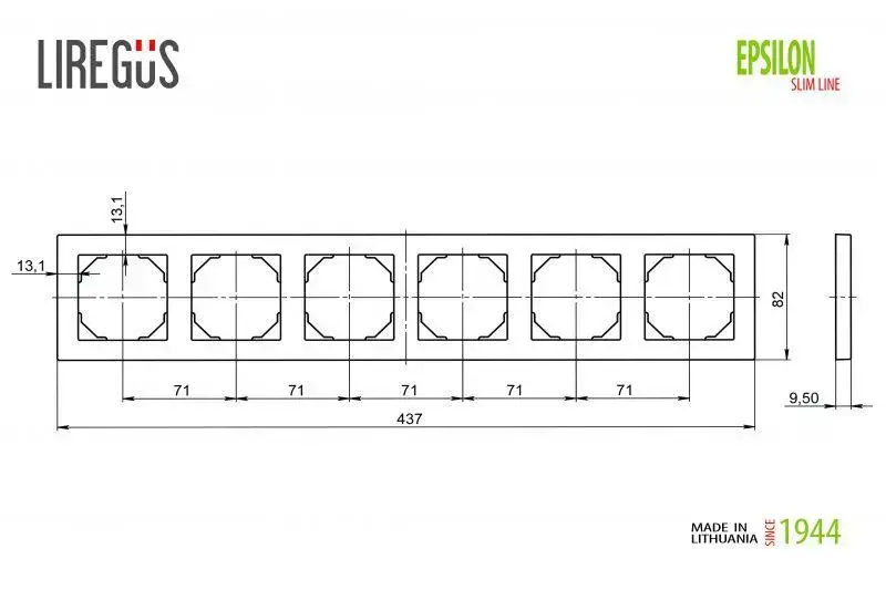 Рамка LIREGUS K14-145-06 Slim на 6 постов Photo 2