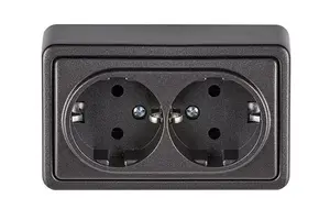 VILMA RP16-021 2P virsapmetuma kontaktligzda, antracīta krāsā