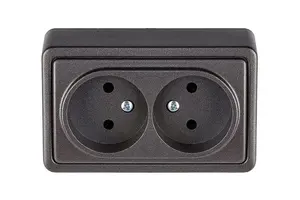 VILMA RP16-020 Double Socket Outlet, Anthracite, Plastic