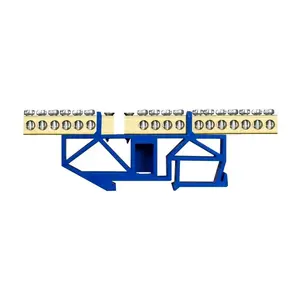 PAWBOL E.6001 DIN Rail Terminal Strip 11+6 Blue