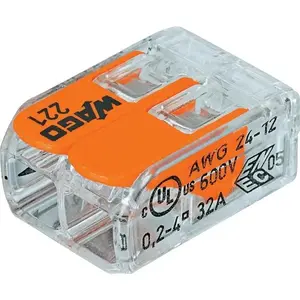 Wago 221-412/5 2-Conductor Compact Splicing Connector 32A 450V, 5 Pieces