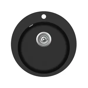 HELIKA SR 100-601 W Oval Kitchen Sink, Black