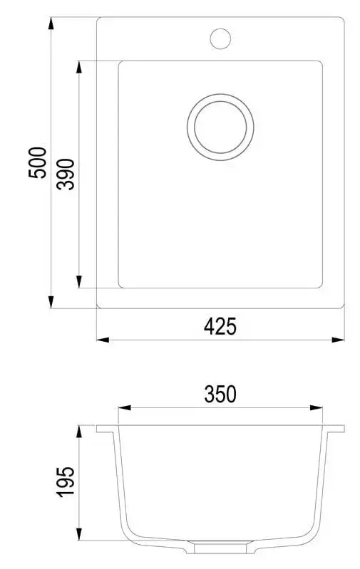 HELIKA Simplex SQS 100-601 W Kitchen Sink Photo 2