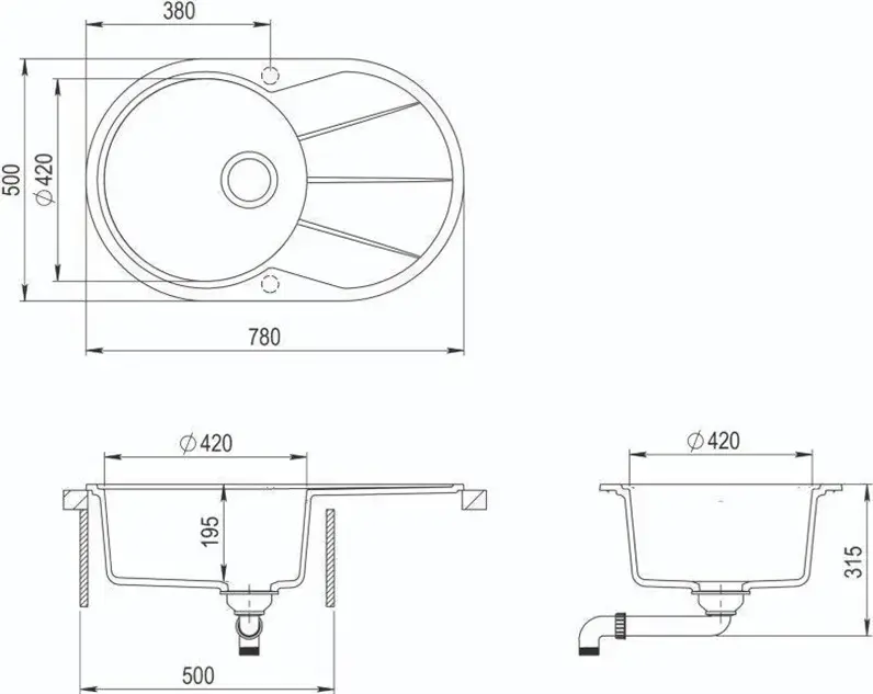 Aquasanita SR101 Stone Kitchen Sink Photo 2