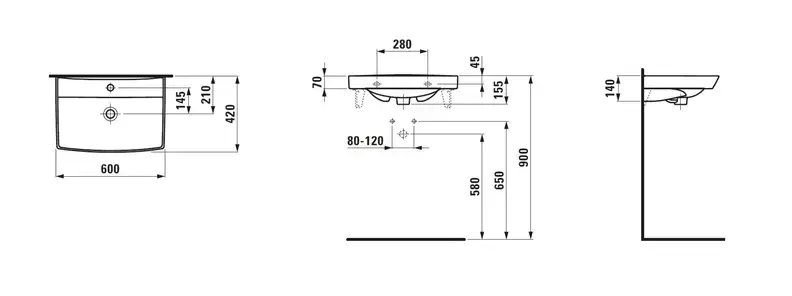 Раковина Laufen Pro Nordic 600x420 мм Photo 3