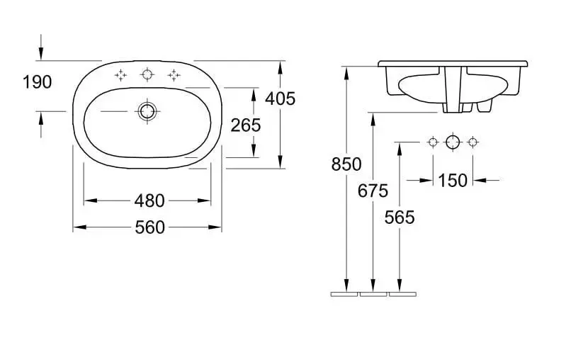 Раковина Villeroy & Boch O.Novo 560x405 мм Photo 2
