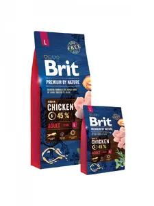Сухой корм для собак Brit Premium by Nature Adult L с курицей для крупных пород