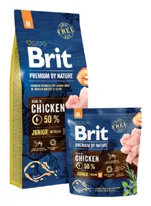 Сухой корм для собак Brit Premium by Nature Junior M с курицей для средних пород