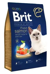 Сухой корм для взрослых кошек Brit Premium с лососем