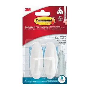 3M Command Adhesive Hook, White
