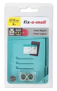 FIX-O-MOLL 3562809 magnētiskie stiprinājumi, pelēki, 6 gabali
