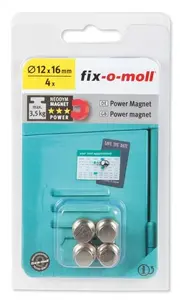 FIX-O-MOLL 3562820 magnētiskie stiprinājumi, pelēki, 4 gabali