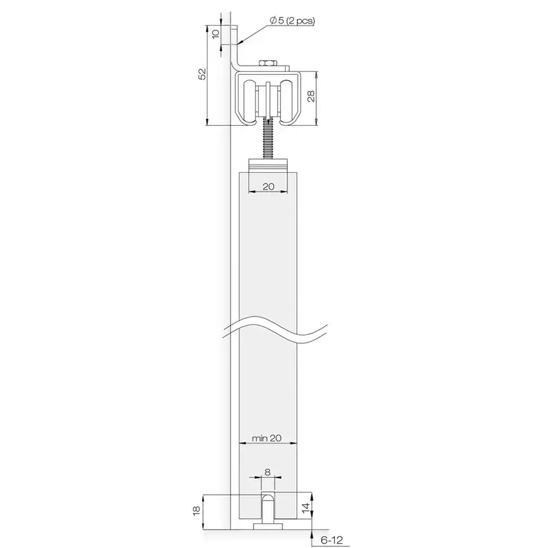Комплект для раздвижных дверей Helaform 20705/75/JR Photo 3