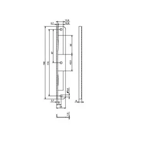 LOB RK93 Strike Plate, White Zinc Finish