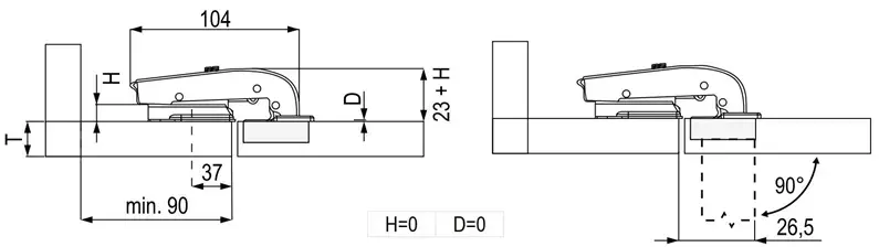 Петля мебельная REJS D35 90° H=0 с доводчиком Photo 2