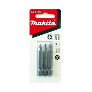 Makita B-26185 Screwdriver Bit Set PZ1, PZ2, PZ3, 50mm, 3 Pieces