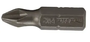 Makita B-23466 skrūvgrieža uzgaļu komplekts, PH2 krustveida uzgalis, 1/4 collas kāts, 25 mm, 3 gab.