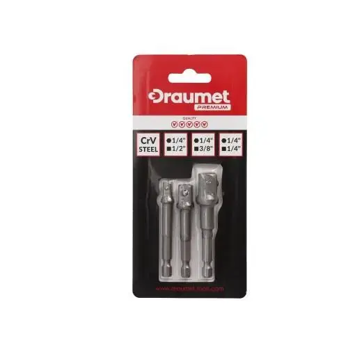 DRAUMET DPAGHK14 Socket Adapter Set 1/4 Hex to Square Photo 2