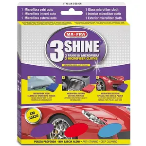 MA-FRA 3 Shine Cloths for Vehicle Surface Polishing