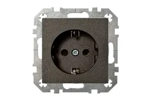 Liregus Epsilon Socket with Earthing, Without Shutter, Anthracite