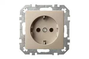 LIREGUS Epsilon Socket with Earthing without Shutter Champagne