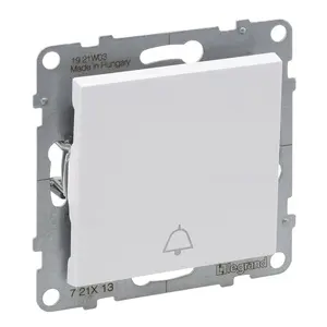 Legrand Push-Button with Bell Symbol, White