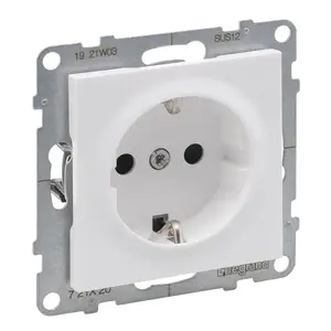 Legrand 721120 Shuttered Auto Terminal Socket, White