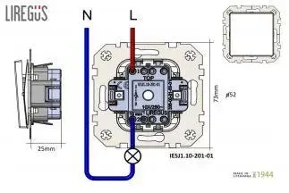 Кнопочный выключатель LIREGUS IESJ1-201-01 E/S Photo 3
