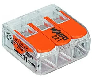 Wago 221-413 Compact Splicing Connector for 3 Conductors 0.5-4 mm² 20 Pieces