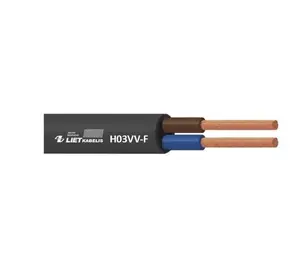Lietkabelis H03VV-F strāvas kabelis, 2 x 0.75 mm², melns, 25 m