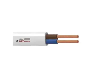 Lietkabelis H05VVH2-F strāvas kabelis, 2 x 1 mm², 25 m, balts