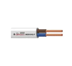 Lietkabelis H03VVH2-F strāvas kabelis, 2 x 0.5 mm², balts, 50 m