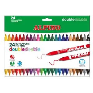 Alpino Fine Felt Tip Pens, 24 Multicolour Pieces