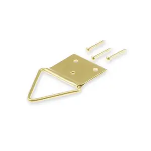 Suki Picture Hanger, Brass Plated, 5/3 Holes, 6 Pieces