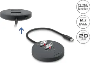 Delock USB 20 Gbps M.2 Dockingstation für 2 x M.2 NVMe PCIe SSD mit Klonfunktion (64364)