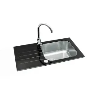 ALVEUS Glam 20 Kitchen Sink with Mixer Tap, Black