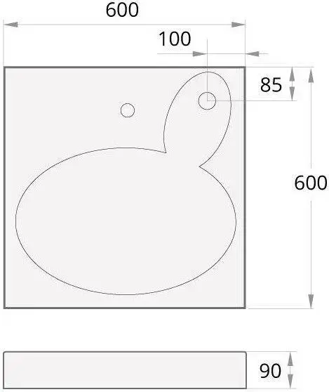 PAA Claro Washbasin 600x600mm Photo 2