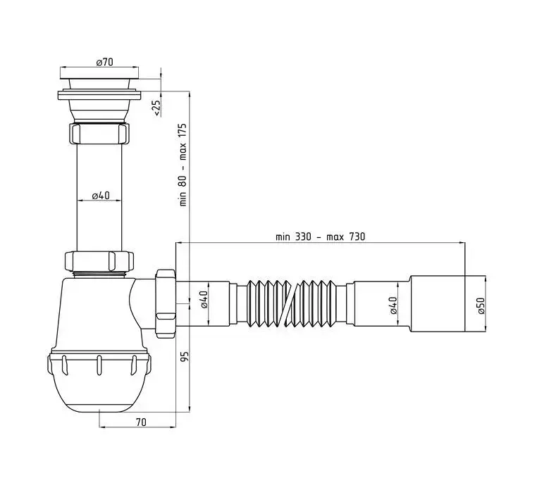 ANI PLAST A0115 Siphon 40 mm Photo 2