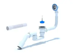 ANI PLAST E056VDEU Flexible Bath Trap with Overflow 1 1/2 inch