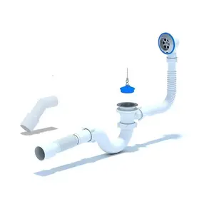 ANI PLAST E156 Bath Trap with Overflow 1 1/2 inch Flexible Connection