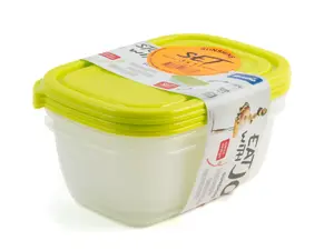 Rotho Sunshine Rectangular Food Container 1 L, 3-Piece Set