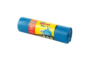 Plasta Garbage Bags, 60L, Blue, 8 Pieces